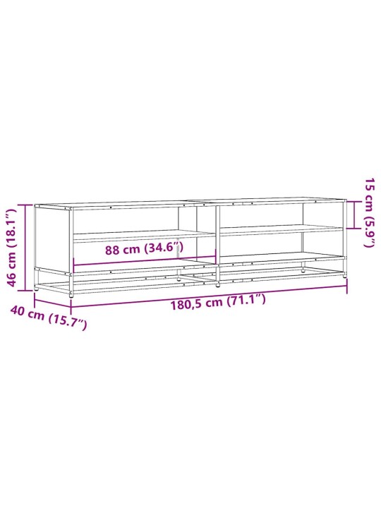 TELERIKAPP, HALL SONOMA TAMM, 180,5X40X46 CM, TEHISPUIT