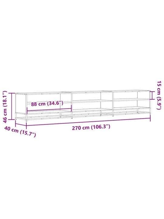 TELERIKAPP, HALL SONOMA TAMM, 270X40X46 CM, TEHISPUIT