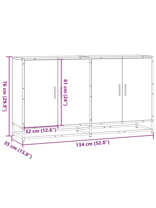 PUHVETKAPP, HALL SONOMA TAMM, 134X35X76 CM, TEHISPUIT