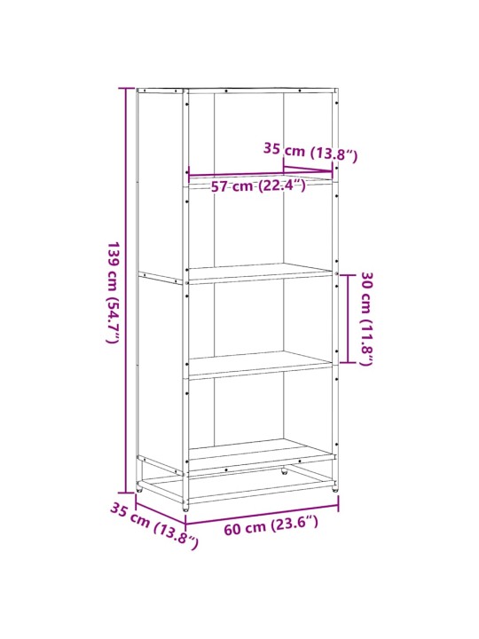 RAAMATUALUS, SONOMA TAMM, 60X35X139 CM, TEHISPUIT