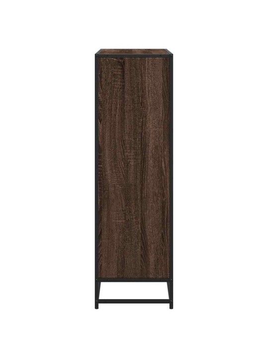 RAAMATUALUS, PRUUN TAMM, 97,5X33X107,5 CM, TEHISPUIT JA METALL