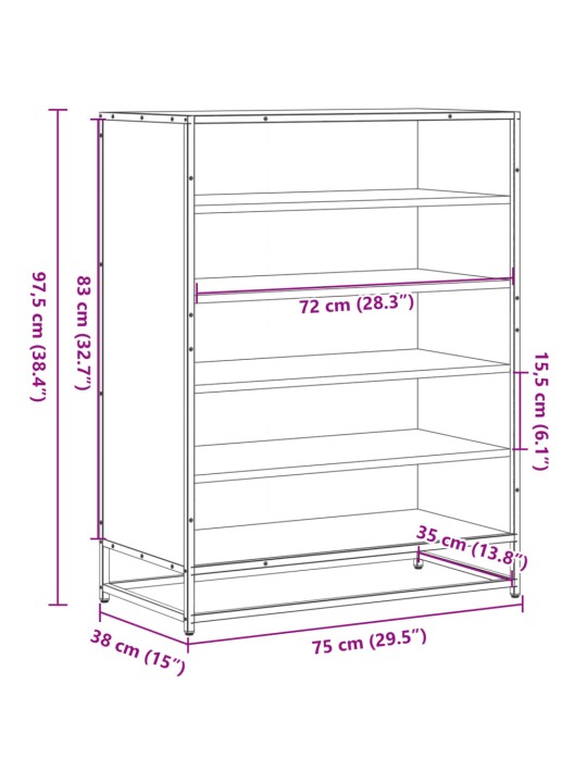 JALATSIKAPP, HALL SONOMA TAMM, 75X38X97,5 CM, TEHISPUIT