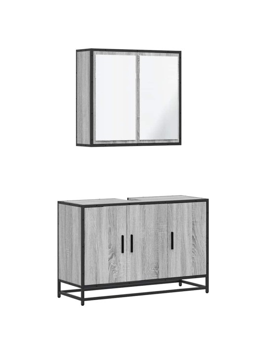 2-OSALINE VANNITOAMÖÖBLI KOMPLEKT, HALL SONOMA TAMM, TEHISPUIT