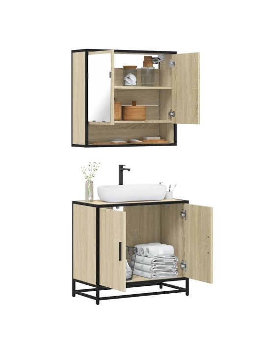 2-OSALINE VANNITOA MÖÖBLIKOMPLEKT, SONOMA TAMM, TEHISPUIT