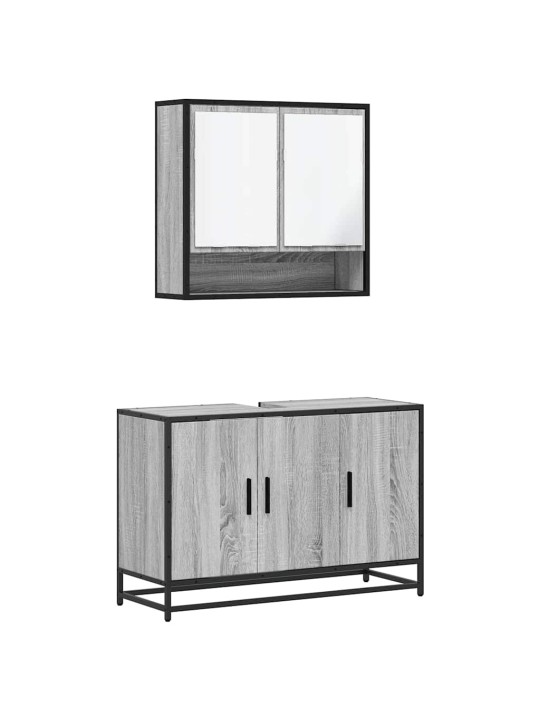 2-OSALINE VANNITOAMÖÖBLI KOMPLEKT, HALL SONOMA TAMM, TEHISPUIT