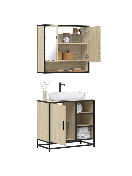 2-OSALINE VANNITOA MÖÖBLIKOMPLEKT, SONOMA TAMM, TEHISPUIT