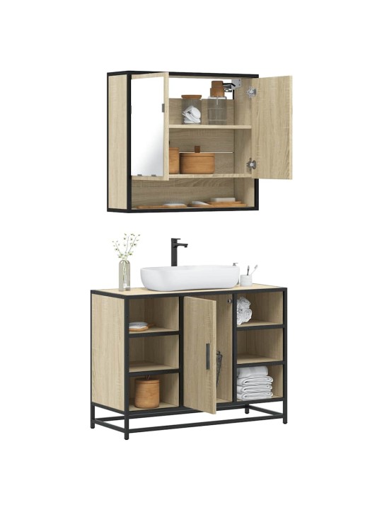 2-OSALINE VANNITOA MÖÖBLIKOMPLEKT, SONOMA TAMM, TEHISPUIT