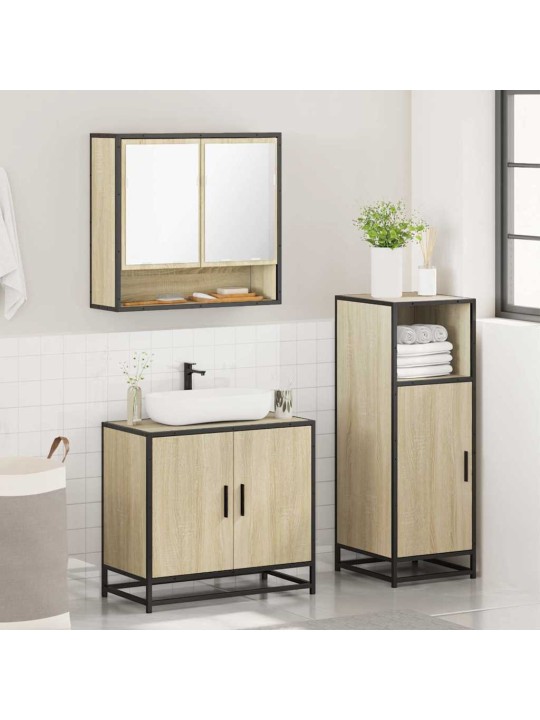 3-OSALINE VANNITOA MÖÖBLIKOMPLEKT, SONOMA TAMM, TEHISPUIT