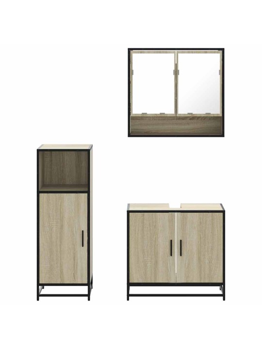 3-OSALINE VANNITOA MÖÖBLIKOMPLEKT, SONOMA TAMM, TEHISPUIT