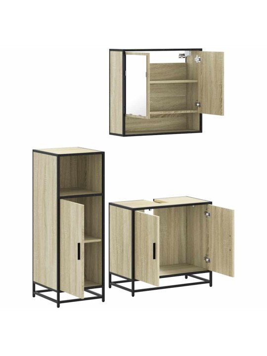 3-OSALINE VANNITOA MÖÖBLIKOMPLEKT, SONOMA TAMM, TEHISPUIT