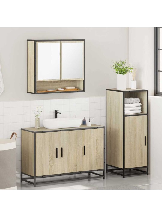 3-OSALINE VANNITOA MÖÖBLIKOMPLEKT, SONOMA TAMM, TEHISPUIT