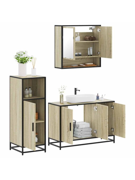 3-OSALINE VANNITOA MÖÖBLIKOMPLEKT, SONOMA TAMM, TEHISPUIT