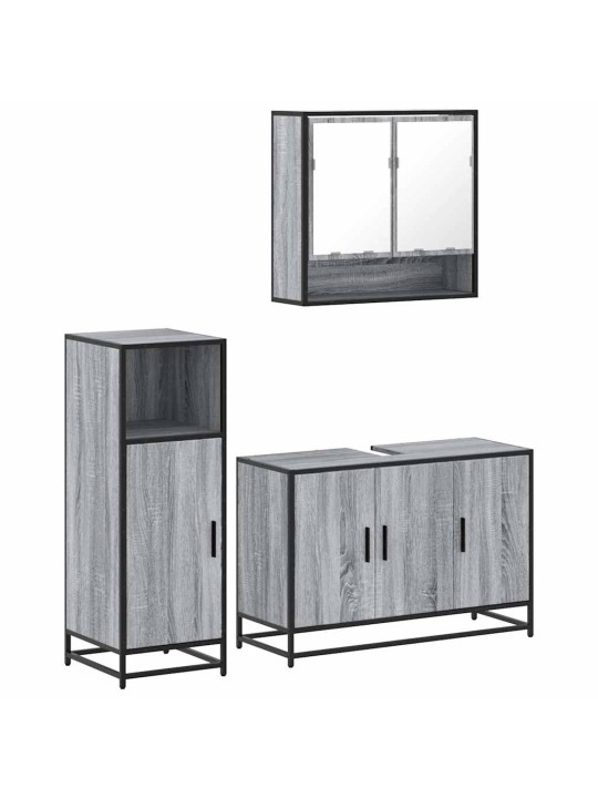 3-OSALINE VANNITOAMÖÖBLI KOMPLEKT, HALL SONOMA TAMM, TEHISPUIT