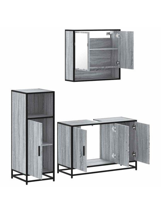 3-OSALINE VANNITOAMÖÖBLI KOMPLEKT, HALL SONOMA TAMM, TEHISPUIT