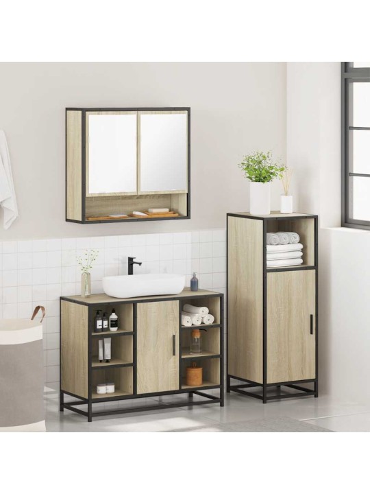3-OSALINE VANNITOA MÖÖBLIKOMPLEKT, SONOMA TAMM, TEHISPUIT