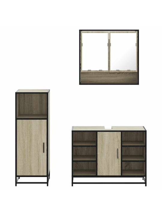 3-OSALINE VANNITOA MÖÖBLIKOMPLEKT, SONOMA TAMM, TEHISPUIT