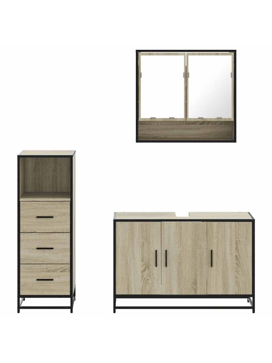3-OSALINE VANNITOA MÖÖBLIKOMPLEKT, SONOMA TAMM, TEHISPUIT