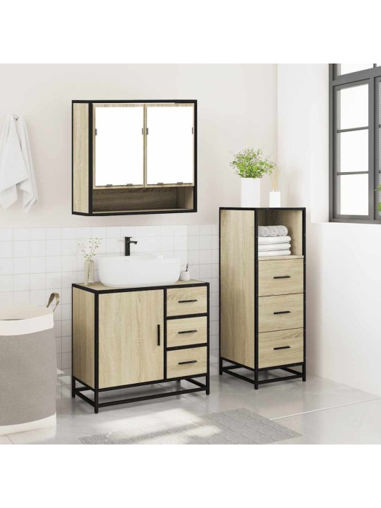 3-OSALINE VANNITOA MÖÖBLIKOMPLEKT, SONOMA TAMM, TEHISPUIT