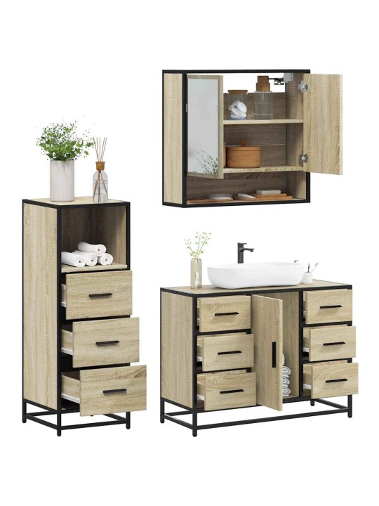 3-OSALINE VANNITOA MÖÖBLIKOMPLEKT, SONOMA TAMM, TEHISPUIT