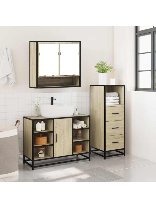 3-OSALINE VANNITOA MÖÖBLIKOMPLEKT, SONOMA TAMM, TEHISPUIT