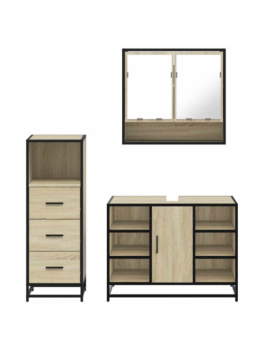 3-OSALINE VANNITOA MÖÖBLIKOMPLEKT, SONOMA TAMM, TEHISPUIT