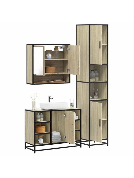 3-OSALINE VANNITOA MÖÖBLIKOMPLEKT, SONOMA TAMM, TEHISPUIT