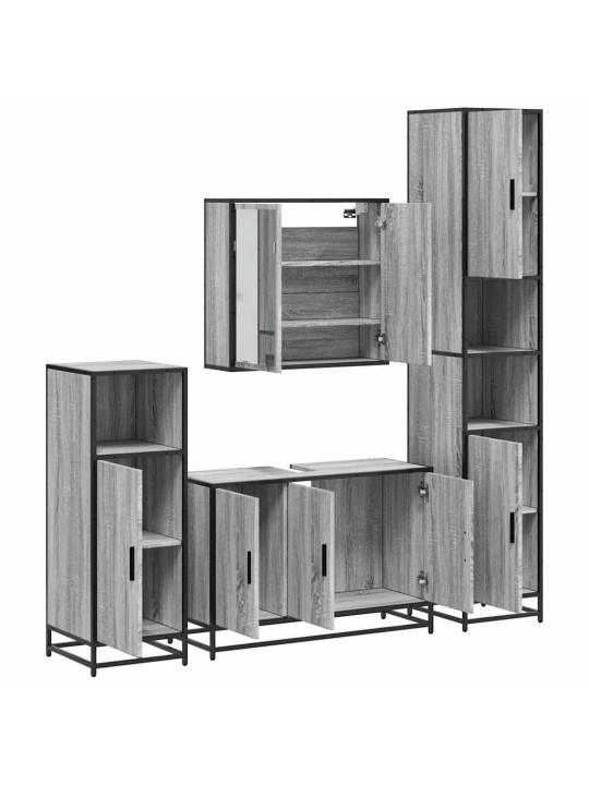 4-OSALINE VANNITOAMÖÖBLI KOMPLEKT, HALL SONOMA TAMM, TEHISPUIT