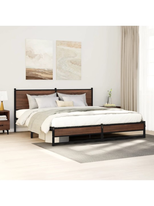 METALLIST VOODIRAAM ILMA MADRATSITA PRUUN TAMM 183X213 CM