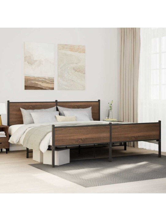 METALLIST VOODIRAAM ILMA MADRATSITA PRUUN TAMM 200X200 CM