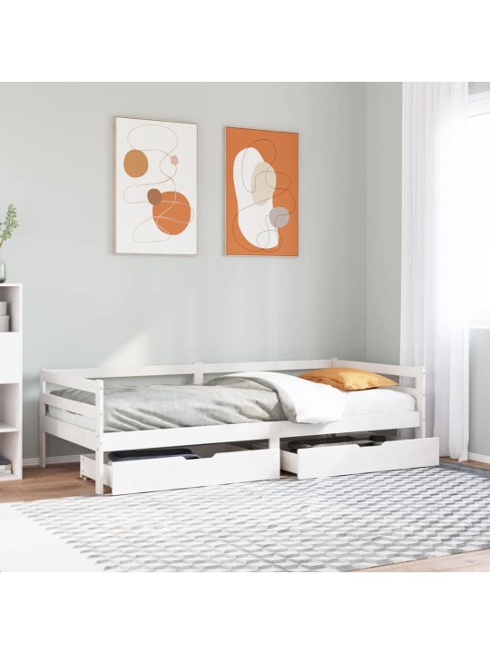 Sahtlitega päevavoodi, ilma madratsita, 90x200 cm, männipuit