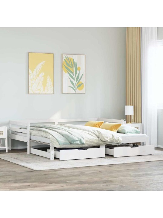 DIIVANVOODI VÄLJATÕMMATAVA OSAGA, MADRATSITA, VALGE, 80X200 CM