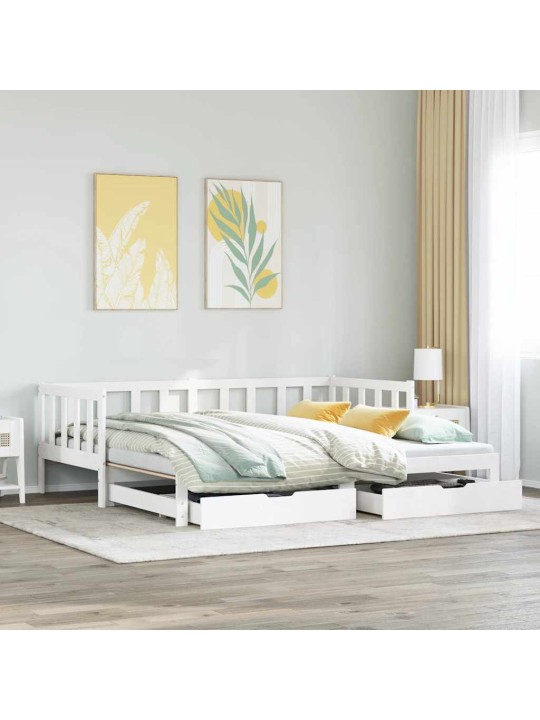 DIIVANVOODI VÄLJATÕMMATAVA OSAGA, MADRATSITA, VALGE, 90X200 CM