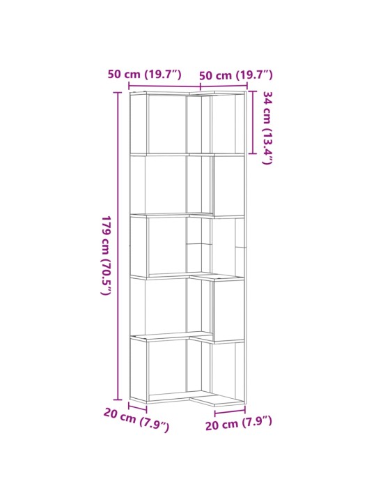 5-KORRUSELINE RAAMATURIIUL HALL SONOMA TAMM 50X50X179 TEHISPUIT