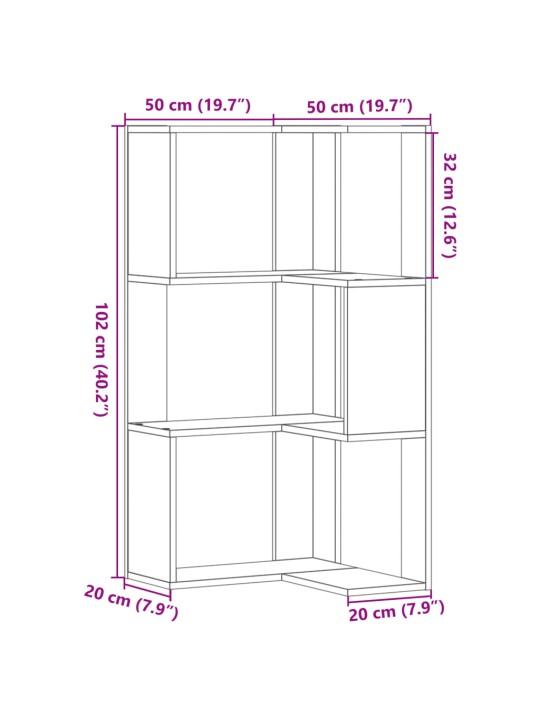 3-KORRUSELINE SONOMA TAMM 50X50X102 CM TEHISPUIT