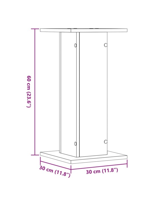KÕLARIALUSED 2 TK, SUITSUTATUD TAMM, 30 X 30 X 60 CM, TEHISPUIT