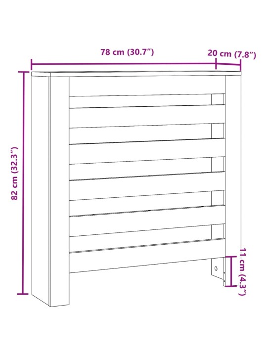 Radiaatori kate, hall sonoma tamm, 78x20x82 cm, tehispuit