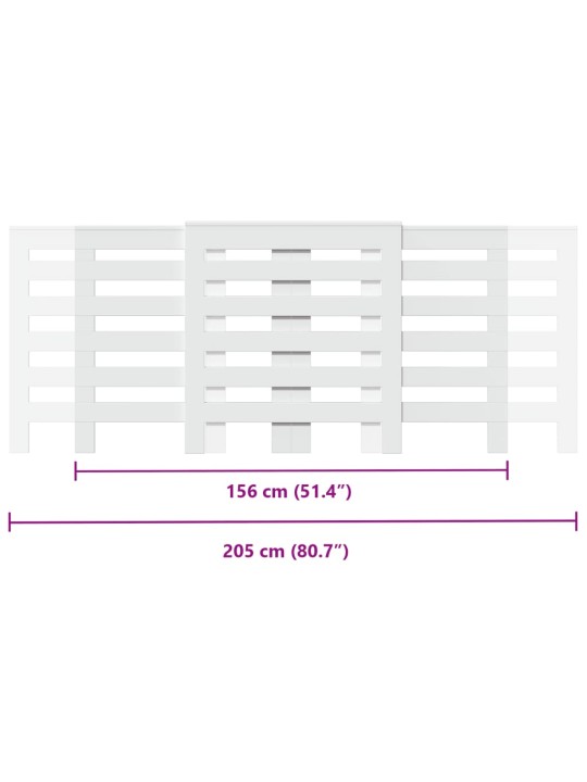 Radiaatori kate, valge, 205x21,5x83,5 cm, tehispuit