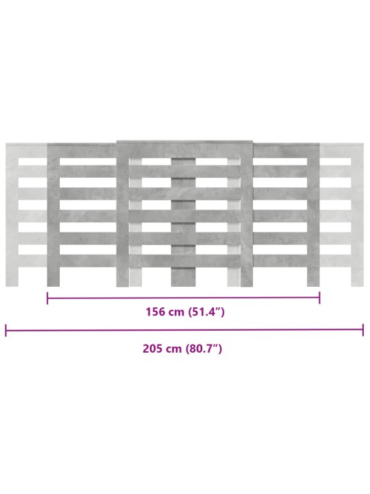 Radiaatori kate, betoonhall, 205x21,5x83,5 cm, tehispuit