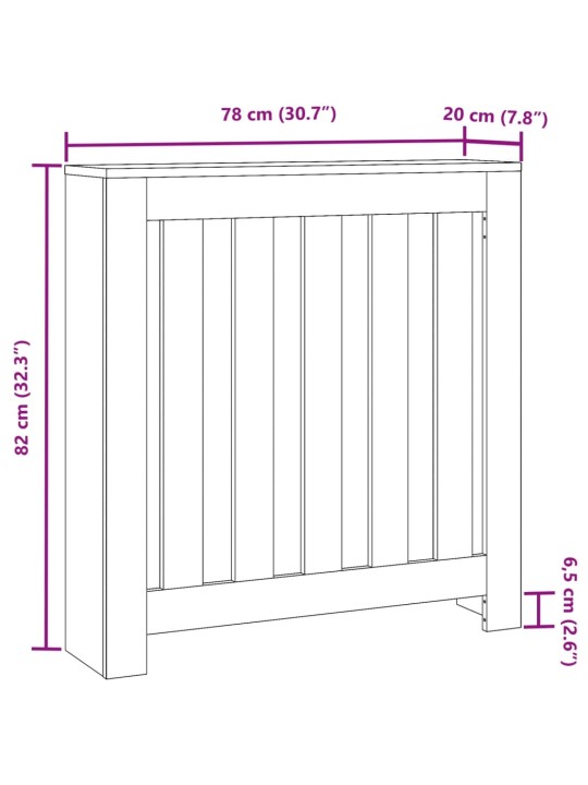 Radiaatori kate, hall sonoma tamm, 78x20x82 cm, tehispuit