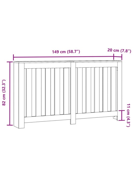 Radiaatori kate, hall sonoma tamm, 149x20x82 cm, tehispuit