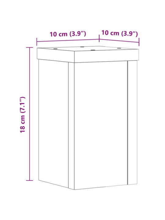 TAIMEALUSED 2 TK, VANA PUIT, 10X10X18 CM, TEHISPUIT