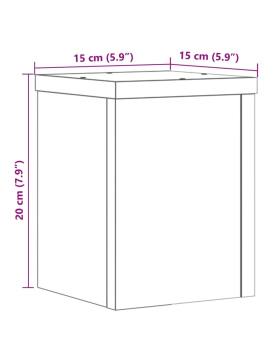 Taimealused 2 tk, valge, 15x15x20 cm, tehispuit