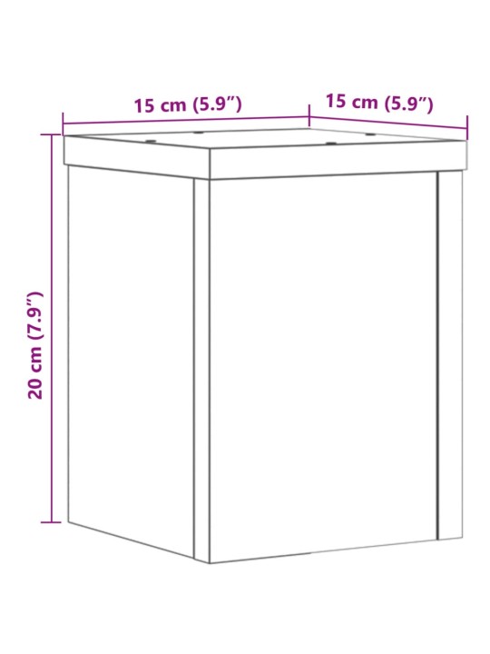 Taimealused 2 tk, must, 15x15x20 cm, tehispuit