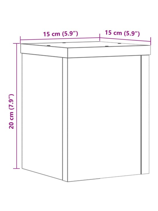 Taimealused 2 tk, sonoma tamm, 15 x 15 x 20 cm, tehispuit