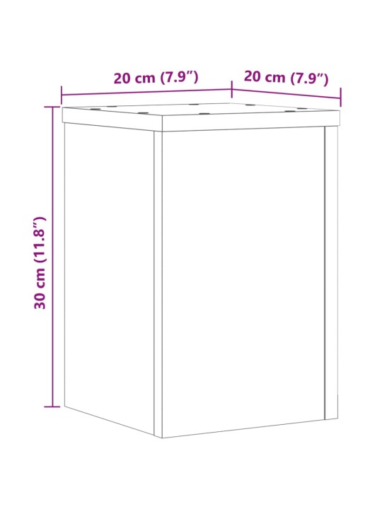 Taimealused 2 tk, valge, 20x20x30 cm, tehispuit