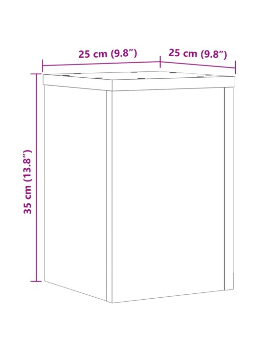 Taimealused 2 tk, valge, 25x25x35 cm, tehispuit