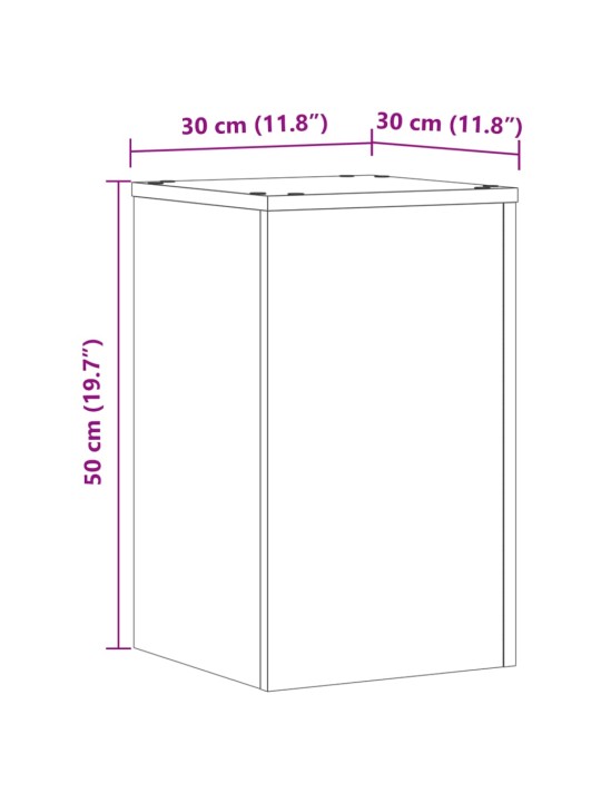 Taimealused 2 tk, valge, 30x30x50 cm, tehispuit