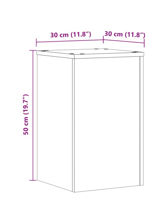 Taimealused 2 tk, betoonhall, 30x30x50 cm, tehispuit