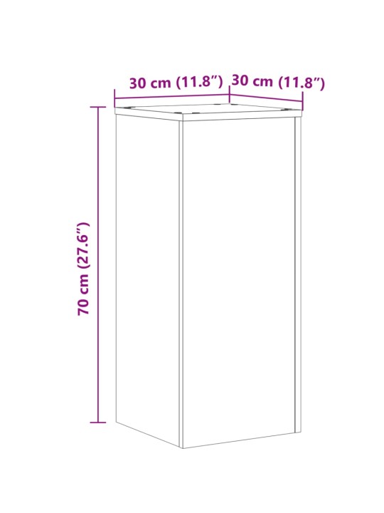 Taimealused 2 tk, sonoma tamm, 30x30x70 cm, tehispuit