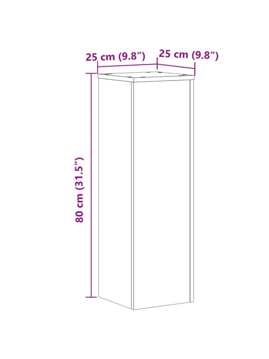 Taimealused 2 tk, betoonhall, 25x25x80 cm, tehispuit